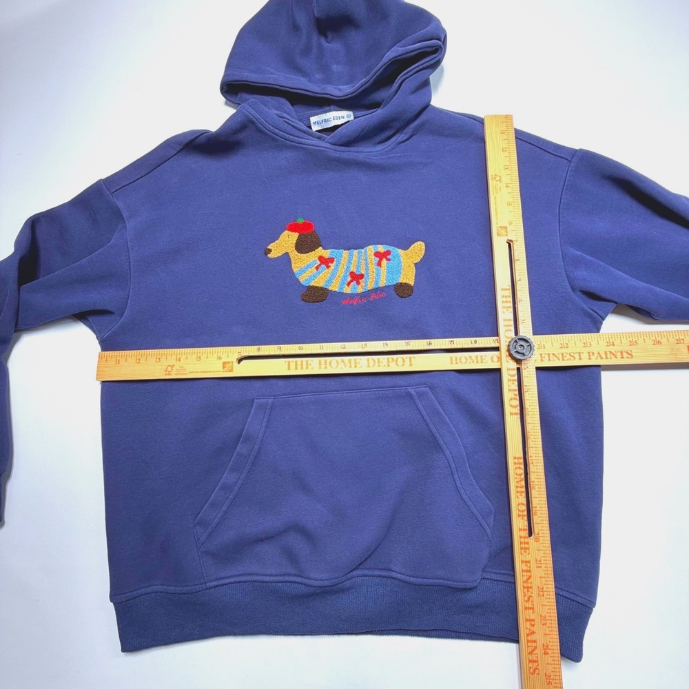 AElfric Eden Dog Hoodie Blue XS Graphic Pullover Streetwear - Picture 3 of 10